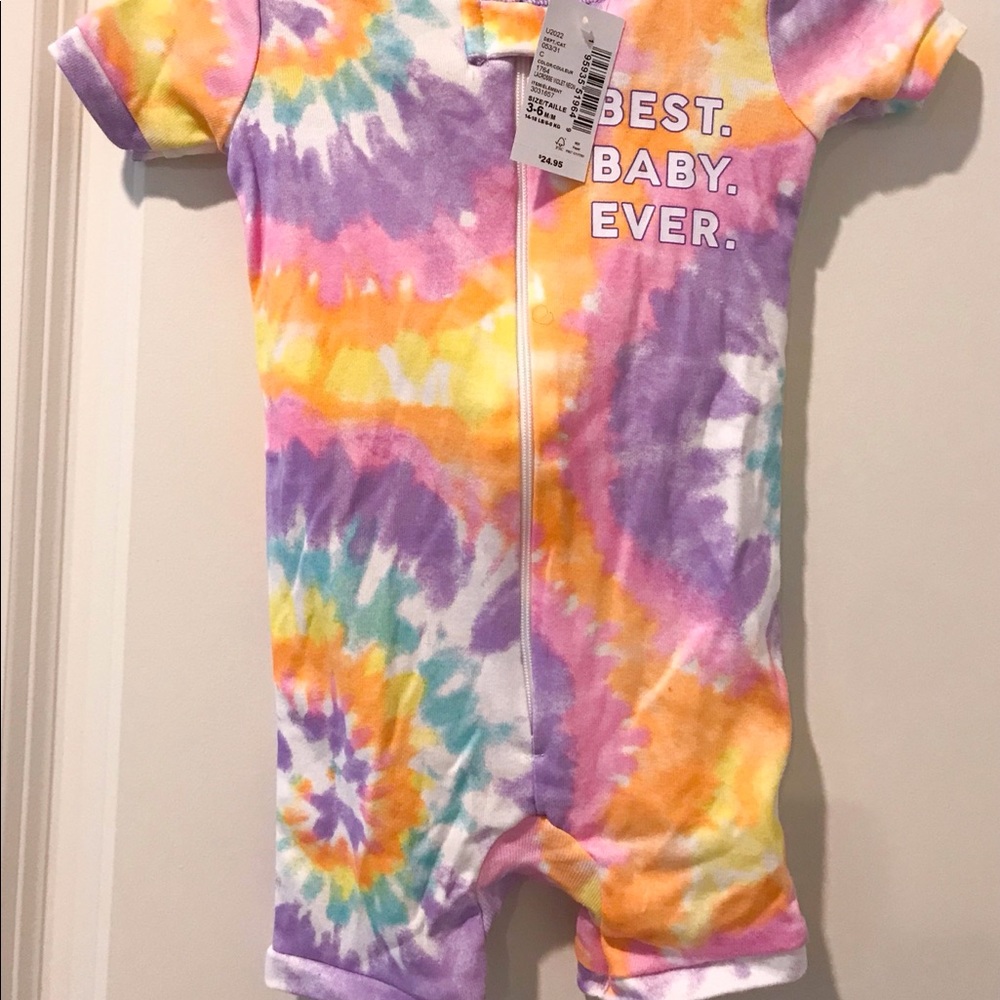 NWT tie-dye baby girl romper
